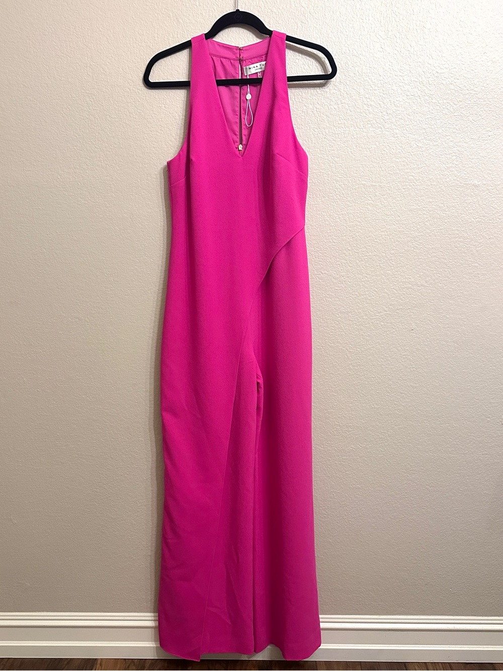NWOT Trina Turk Hot Pink Fuchsia Asymmetrical Jumpsuit Size 6